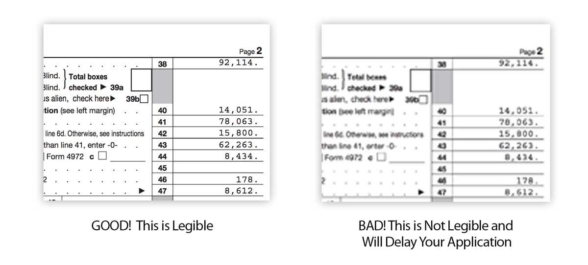 Sample of a legigible and illegible document.